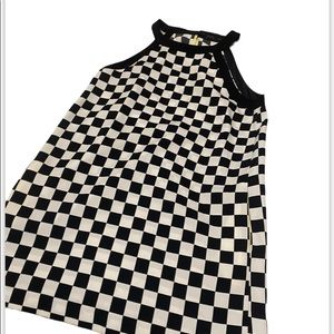 Zara white and black Checkers dress